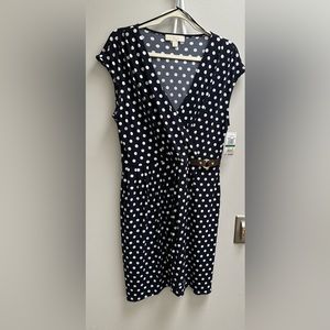 NWT Michael Kors Black Polka Dot Dress XL